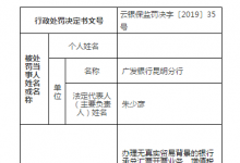 票据业务违规 广发银行昆明分行领罚40万