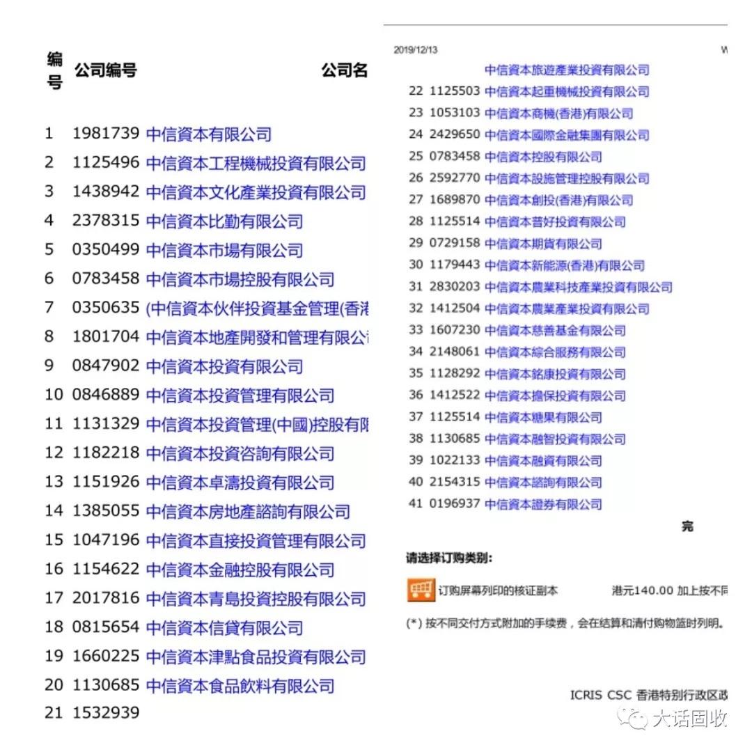 中信资本和中信集团什么关系?—答：没关系。